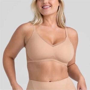 HONEYLOVE | Nude Crossover Bra with Mesh Detail Women’s Size 1X (40 C/D)